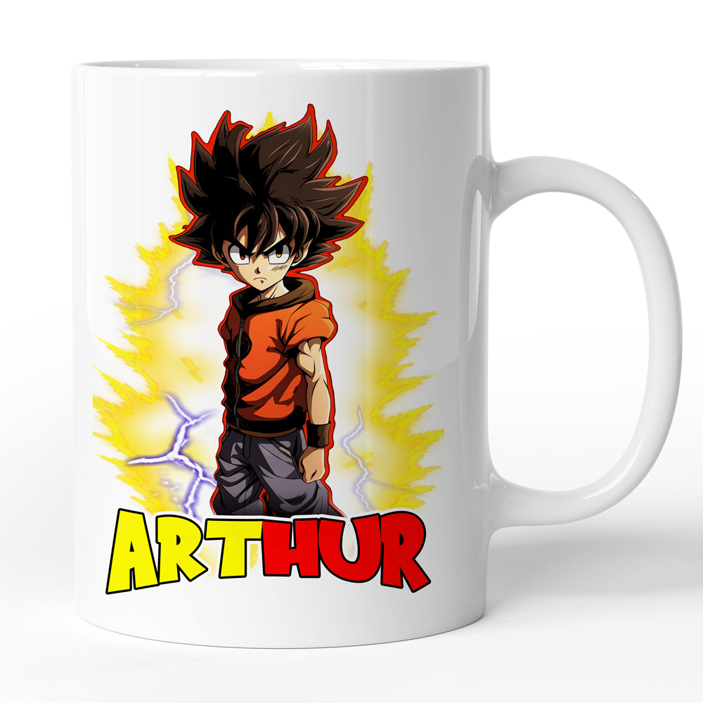 Mug Manga Enfant personnalisable avec prénom | idée cadeau fan Dragon Ball  Z | en céramique blanc brillant