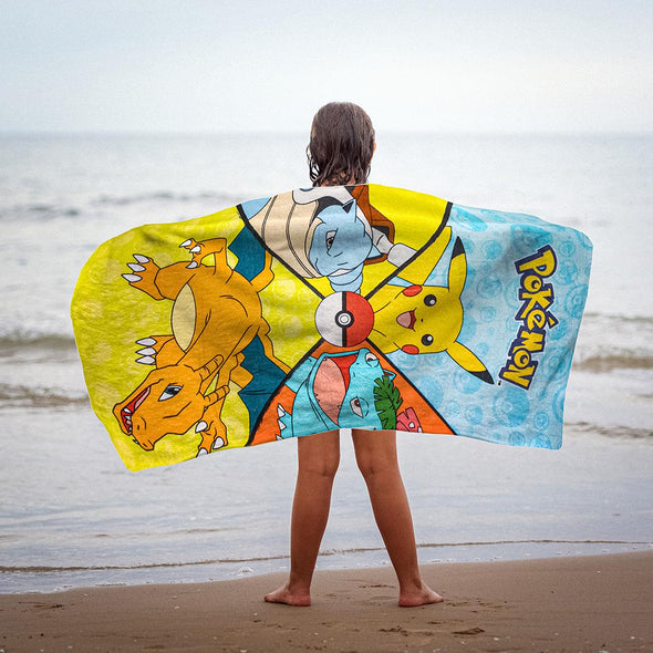 Serviette de plage coton premium Pokemon