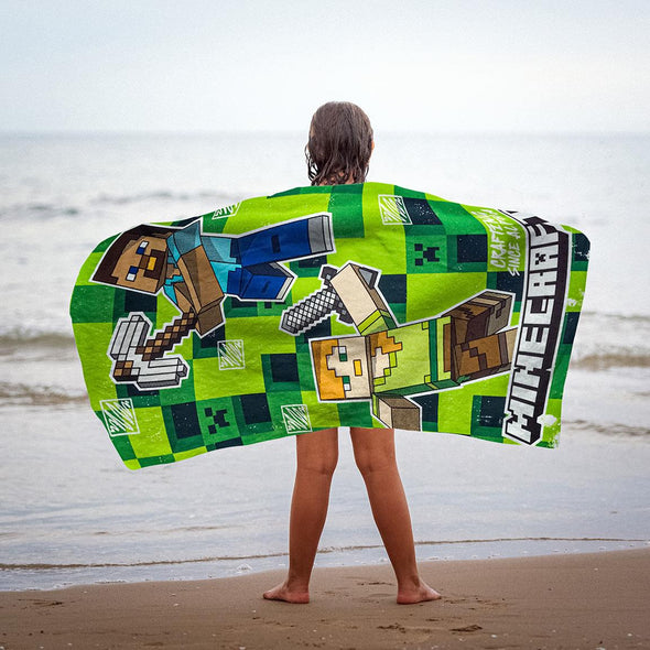 Serviette de plage polyester Minecraft