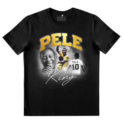 T-Shirt roi Pelé ( Taille XL ) Noir manches courtes | Outlet Maxi Shirt