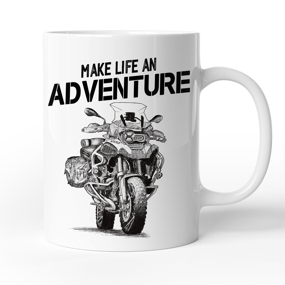 Mug moto 1200 GS Make life an adventure | idée cadeau motard fan Bmw | en  céramique | Blanc brillant